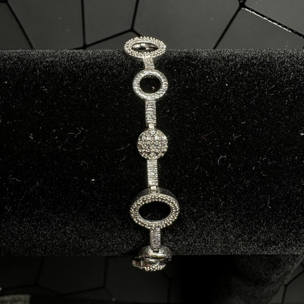 Sparkling Sterling Silver Statement Bracelet - 8 … - image 2